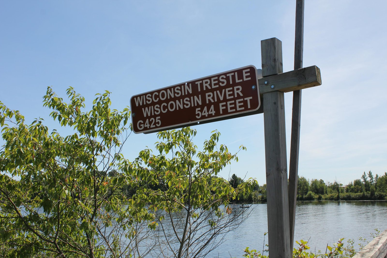 Sign near bridge